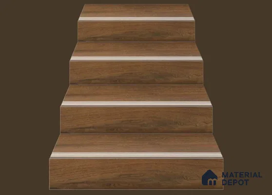 Earth Brown Step Tile Matte Finish TL 02558 3 ft x 1 ft Vitrified Stair Tile - 9.5 mm