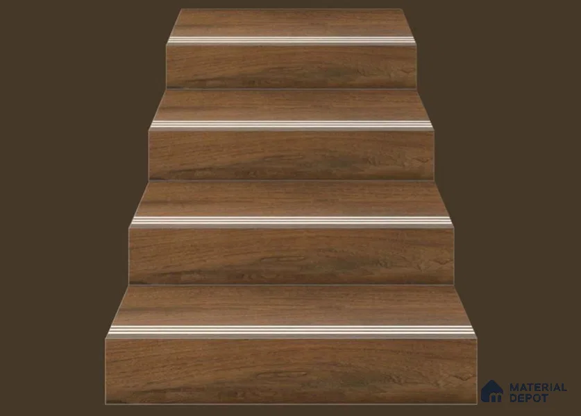 Earth Brown Step Tile Matte Finish TL 02558 3 ft x 1 ft Vitrified Stair Tile - 9.5 mm