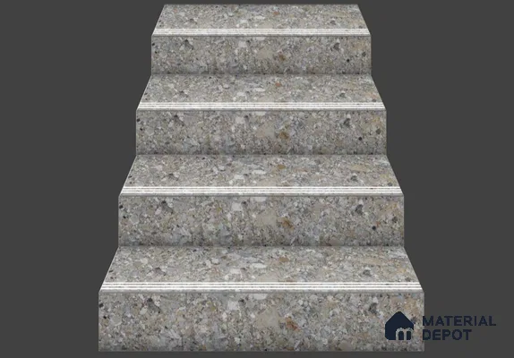Misty Grey Step Tile Matte Finish TL 02559 3 ft x 1 ft Vitrified Stair Tile - 9.5 mm