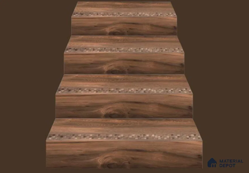 Wood Floor Tile TL 02560 Terra Brown Step 3 ft x 1 ft Vitrified Matte Finish Tile - 9 mm