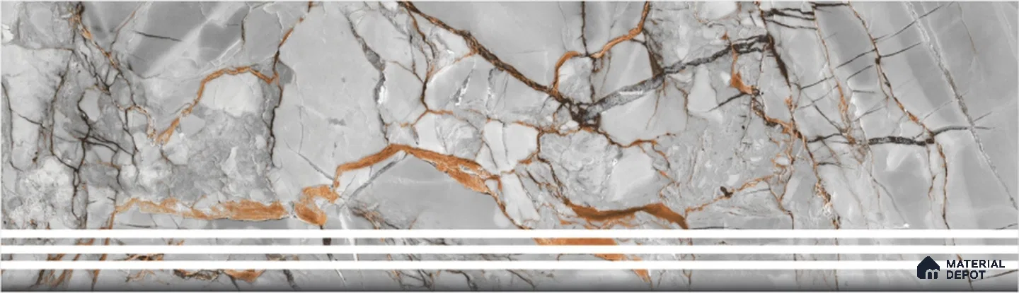 Amber Vein Riser Tile Matte Finish TL 02549 C  3 ft x 8 inc Vitrified  - 9.5 mm