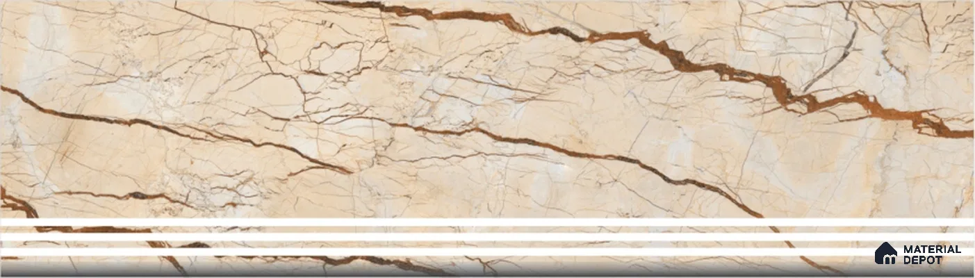 Beige Vein Step Tile Matte Finish TL 02550 3 ft x 1 ft Vitrified Stair Tile - 9.5 mm