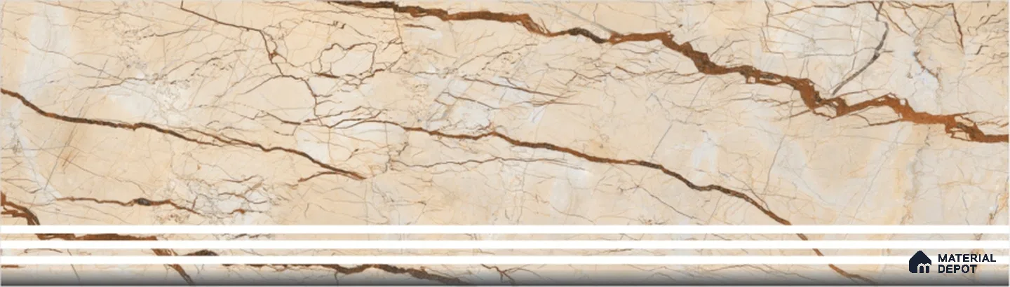 Beige Vein Step Tile Matte Finish TL 02550 3 ft x 1 ft Vitrified Stair Tile - 9.5 mm