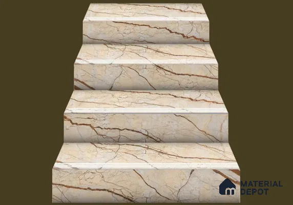 Beige Vein Step Tile Matte Finish TL 02550 3 ft x 1 ft Vitrified Stair Tile - 9.5 mm