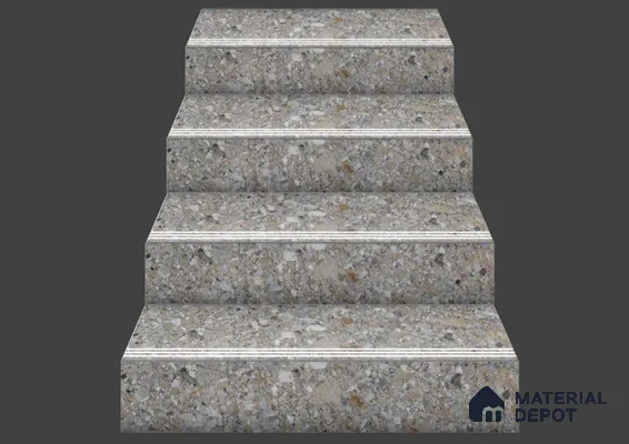 Terrazzo Charm Step Tile Matte Finish TL 02552 3 ft x 1 ft Vitrified Stair Tile - 9.5 mm