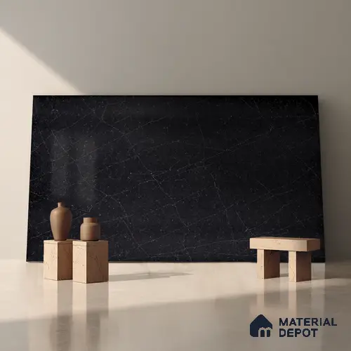Belina Quartz QR 00016 Noir Astral Regalia Series 11.42 ft x 6.58 ft Quartz - 20 mm | 10 Years Warranty | Suitable for Kitchen, Restaurant, Counter Tops, Dining, Reception, office