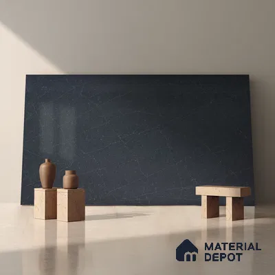 Belina Quartz QR 00017 Noir Astral Regalia Series 11.42 ft x 6.58 ft Quartz - 20 mm | 10 Years Warranty | Suitable for Kitchen, Restaurant, Counter Tops, Dining, Reception, office