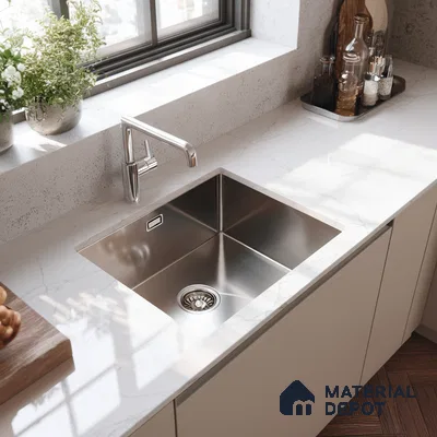 Belina Quartz QR 00019 Lunar Veil Regalia Series 11.42 ft x 6.58 ft Quartz - 20 mm | 10 Years Warranty | Suitable for Kitchen, Restaurant, Counter Tops, Dining, Reception, office