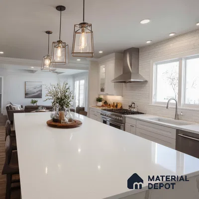 Belina Quartz QR 00020 Frosted Aurora Regalia Series 11.42 ft x 6.58 ft Quartz - 20 mm | 10 Years Warranty | Suitable for Kitchen, Restaurant, Counter Tops, Dining, Reception, office