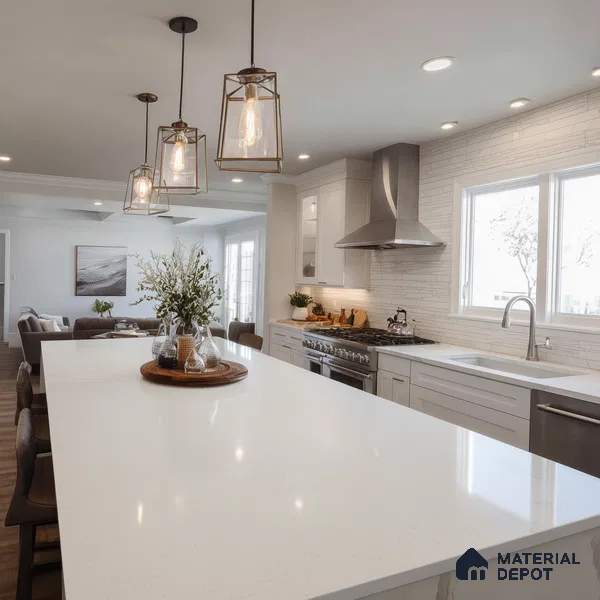 Belina Quartz QR 00020 Frosted Aurora Regalia Series 11.42 ft x 6.58 ft Quartz - 20 mm | 10 Years Warranty | Suitable for Kitchen, Restaurant, Counter Tops, Dining, Reception, office