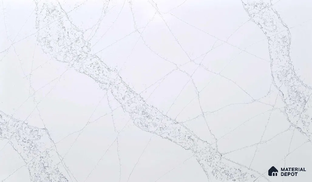 Belina Quartz QR 00022 Celestial Vein Regalia Series 11.42 ft x 6.58 ft Quartz - 20 mm | 10 Years Warranty | Suitable for Kitchen, Restaurant, Counter Tops, Dining, Reception, office