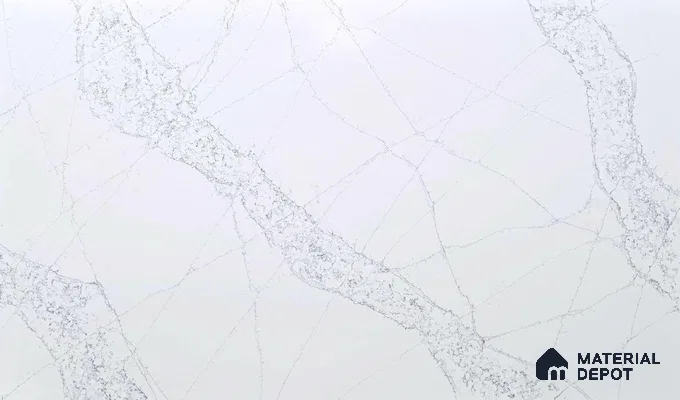 Belina Quartz QR 00022 Celestial Vein Regalia Series 11.42 ft x 6.58 ft Quartz - 20 mm | 10 Years Warranty | Suitable for Kitchen, Restaurant, Counter Tops, Dining, Reception, office