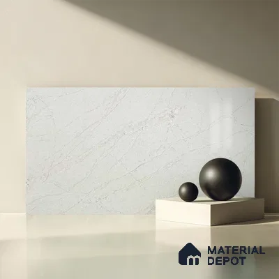 Belina Quartz QR 00023 Celestial Veil Regalia Series 11.42 ft x 6.58 ft Quartz - 20 mm | 10 Years Warranty | Suitable for Kitchen, Restaurant, Counter Tops, Dining, Reception, office
