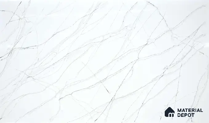 Belina Quartz QR 00025 Celeste Vein Regalia Series 11.42 ft x 6.58 ft Quartz - 20 mm | 10 Years Warranty | Suitable for Kitchen, Restaurant, Counter Tops, Dining, Reception, office
