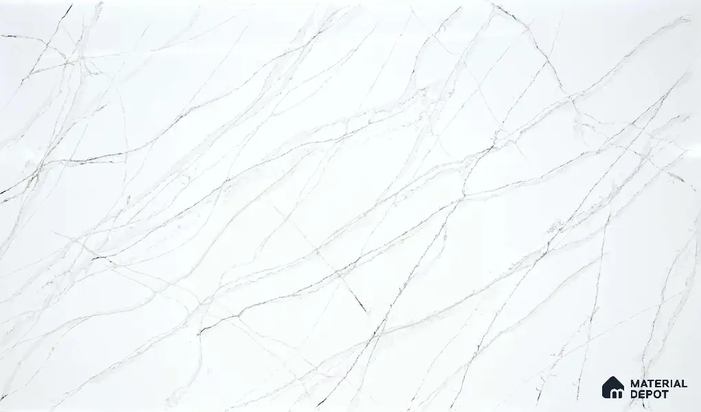 Belina Quartz QR 00025 Celeste Vein Regalia Series 11.42 ft x 6.58 ft Quartz - 20 mm | 10 Years Warranty | Suitable for Kitchen, Restaurant, Counter Tops, Dining, Reception, office