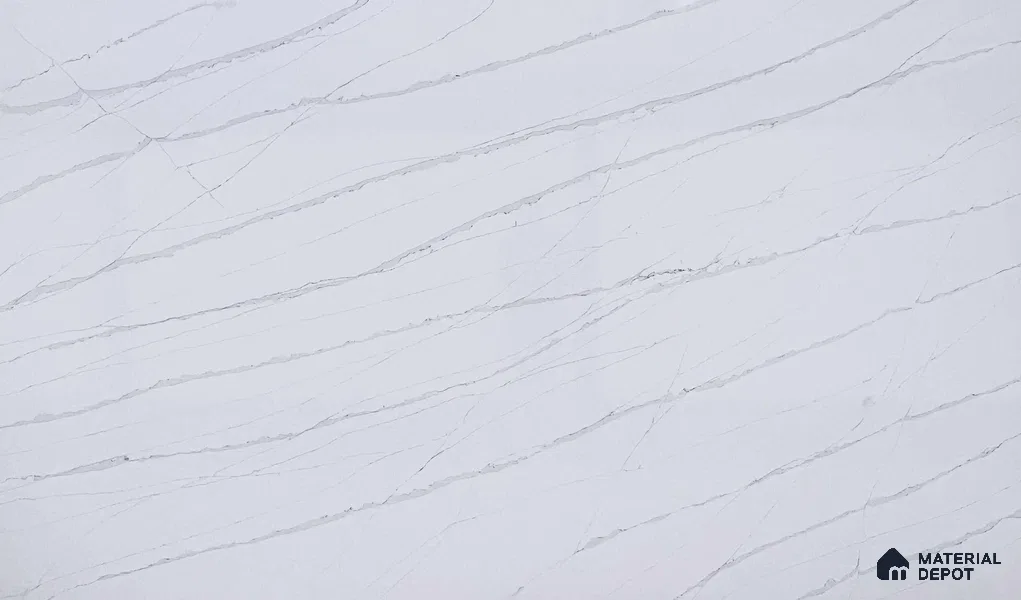Belina Quartz QR 00027 Silver Drift Regalia Series 11.42 ft x 6.58 ft Quartz - 20 mm | 10 Years Warranty | Suitable for Kitchen, Restaurant, Counter Tops, Dining, Reception, office