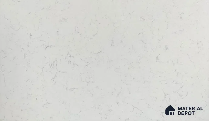 Belina Quartz QR 00096 Clouded Carrara Regalia Series 11.42 ft x 6.58 ft Quartz - 20 mm | 10 Years Warranty | Suitable for Kitchen, Restaurant, Counter Tops, Dining, Reception, office
