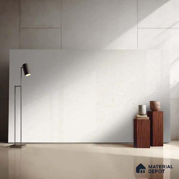 Belina Quartz QR 00096 Clouded Carrara Regalia Series 11.42 ft x 6.58 ft Quartz - 20 mm | 10 Years Warranty | Suitable for Kitchen, Restaurant, Counter Tops, Dining, Reception, office
