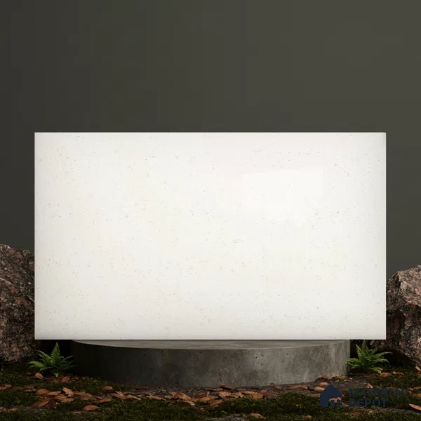 Belina Quartz QR 00095 Carrara Mist Regalia Series 11.42 ft x 6.58 ft Quartz - 20 mm | 10 Years Warranty | Suitable for Kitchen, Restaurant, Counter Tops, Dining, Reception, office