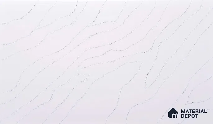 Belina Quartz QR 00032 Arctic Veil Regalia Series 11.42 ft x 6.58 ft Quartz - 20 mm | 10 Years Warranty | Suitable for Kitchen, Restaurant, Counter Tops, Dining, Reception, office
