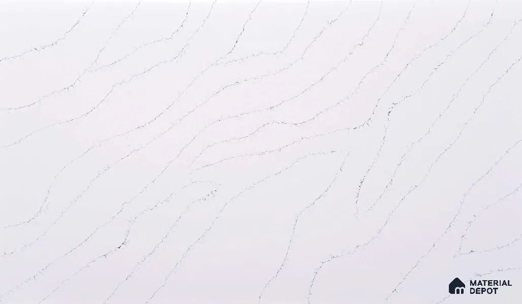 Belina Quartz QR 00032 Arctic Veil Regalia Series 11.42 ft x 6.58 ft Quartz - 20 mm | 10 Years Warranty | Suitable for Kitchen, Restaurant, Counter Tops, Dining, Reception, office