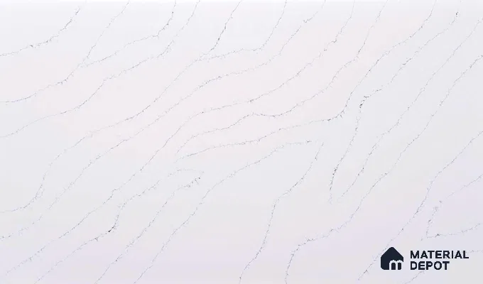 Belina Quartz QR 00032 Arctic Veil Regalia Series 11.42 ft x 6.58 ft Quartz - 20 mm | 10 Years Warranty | Suitable for Kitchen, Restaurant, Counter Tops, Dining, Reception, office