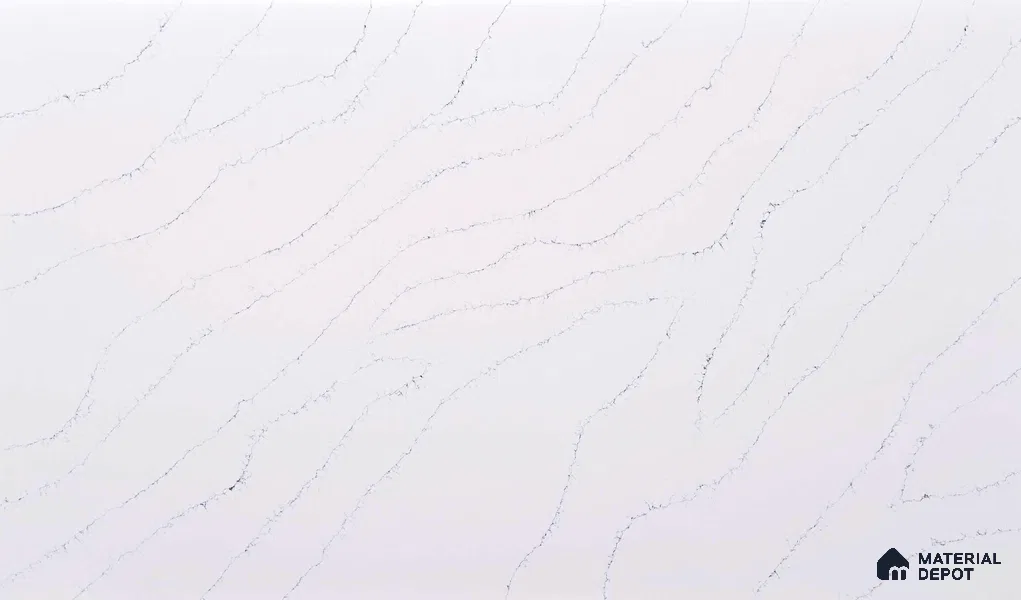 Belina Quartz QR 00032 Arctic Veil Regalia Series 11.42 ft x 6.58 ft Quartz - 20 mm | 10 Years Warranty | Suitable for Kitchen, Restaurant, Counter Tops, Dining, Reception, office