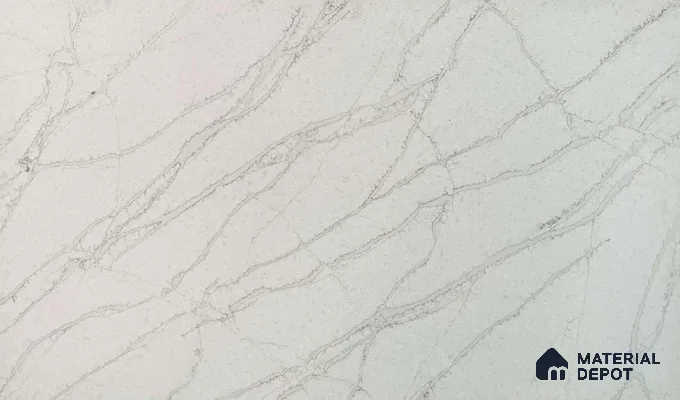 Belina Quartz QR 00035 Ivory Whisper Regalia Series 11.42 ft x 6.58 ft Quartz - 20 mm | 10 Years Warranty | Suitable for Kitchen, Restaurant, Counter Tops, Dining, Reception, office