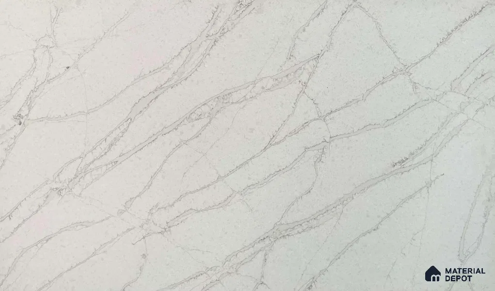 Belina Quartz QR 00035 Ivory Whisper Regalia Series 11.42 ft x 6.58 ft Quartz - 20 mm | 10 Years Warranty | Suitable for Kitchen, Restaurant, Counter Tops, Dining, Reception, office