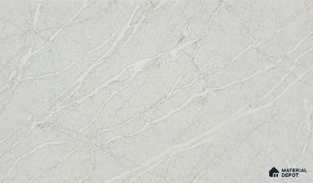 Belina Quartz QR 00036 Series Ivory Cascade Regalia Series 11.42 ft x 6.58 ft Quartz - 20 mm | 10 Years Warranty | Suitable for Kitchen, Restaurant, Counter Tops, Dining, Reception, office