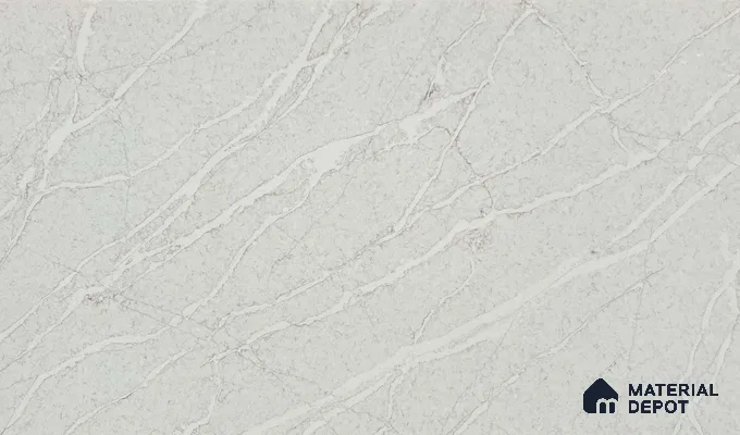Belina Quartz QR 00036 Series Ivory Cascade Regalia Series 11.42 ft x 6.58 ft Quartz - 20 mm | 10 Years Warranty | Suitable for Kitchen, Restaurant, Counter Tops, Dining, Reception, office