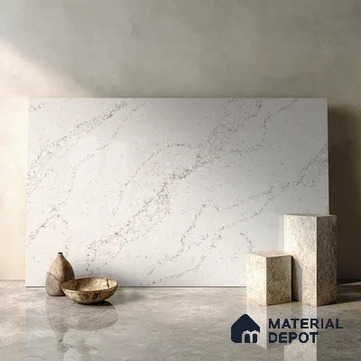 Belina Quartz QR 00039 Celestial Veil Regalia Series 11.42 ft x 6.58 ft Quartz - 20 mm | 10 Years Warranty | Suitable for Kitchen, Restaurant, Counter Tops, Dining, Reception, office
