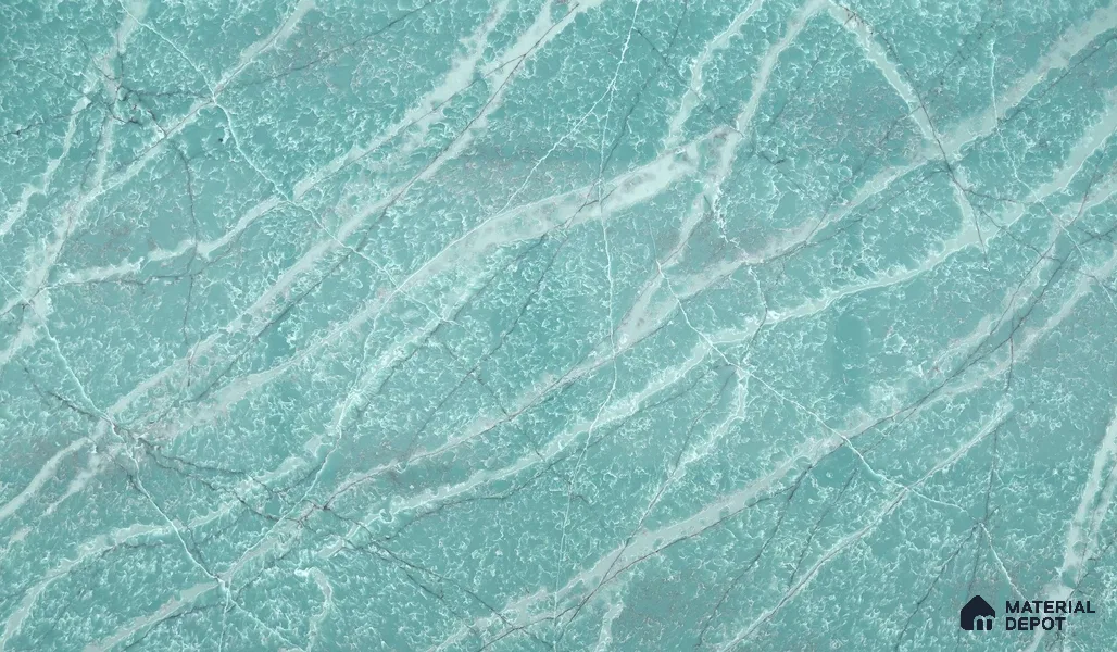 Belina Quartz QR 00040 Verdant Cascade Regalia Series 11.42 ft x 6.58 ft Quartz - 20 mm | 10 Years Warranty | Suitable for Kitchen, Restaurant, Counter Tops, Dining, Reception, office