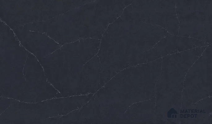 Belina Quartz QR 00044 Obsidian Veil Regalia Series 11.42 ft x 6.58 ft Quartz - 20 mm | 10 Years Warranty | Suitable for Kitchen, Restaurant, Counter Tops, Dining, Reception, office