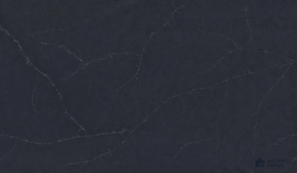 Belina Quartz QR 00044 Obsidian Veil Regalia Series 11.42 ft x 6.58 ft Quartz - 20 mm | 10 Years Warranty | Suitable for Kitchen, Restaurant, Counter Tops, Dining, Reception, office
