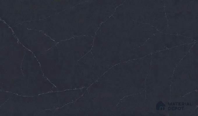 Belina Quartz QR 00044 Obsidian Veil Regalia Series 11.42 ft x 6.58 ft Quartz - 20 mm | 10 Years Warranty | Suitable for Kitchen, Restaurant, Counter Tops, Dining, Reception, office