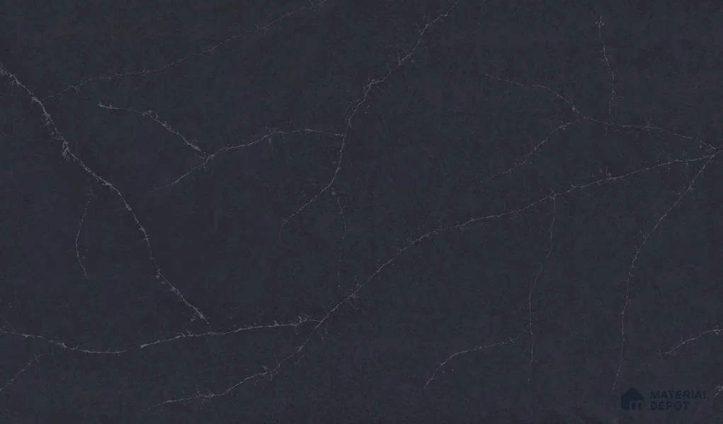 Belina Quartz QR 00044 Obsidian Veil Regalia Series 11.42 ft x 6.58 ft Quartz - 20 mm | 10 Years Warranty | Suitable for Kitchen, Restaurant, Counter Tops, Dining, Reception, office