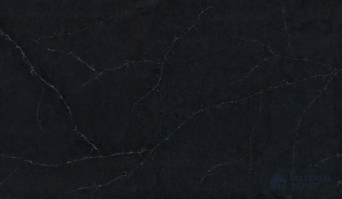 Belina Quartz QR 00043 Obsidian Veil Regalia Series 11.42 ft x 6.58 ft Quartz - 20 mm | 10 Years Warranty | Suitable for Kitchen, Restaurant, Counter Tops, Dining, Reception, office