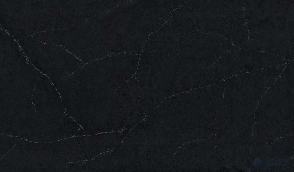 Belina Quartz QR 00043 Obsidian Veil Regalia Series 11.42 ft x 6.58 ft Quartz - 20 mm | 10 Years Warranty | Suitable for Kitchen, Restaurant, Counter Tops, Dining, Reception, office