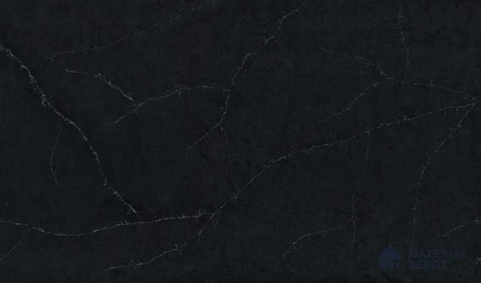 Belina Quartz QR 00043 Obsidian Veil Regalia Series 11.42 ft x 6.58 ft Quartz - 20 mm | 10 Years Warranty | Suitable for Kitchen, Restaurant, Counter Tops, Dining, Reception, office