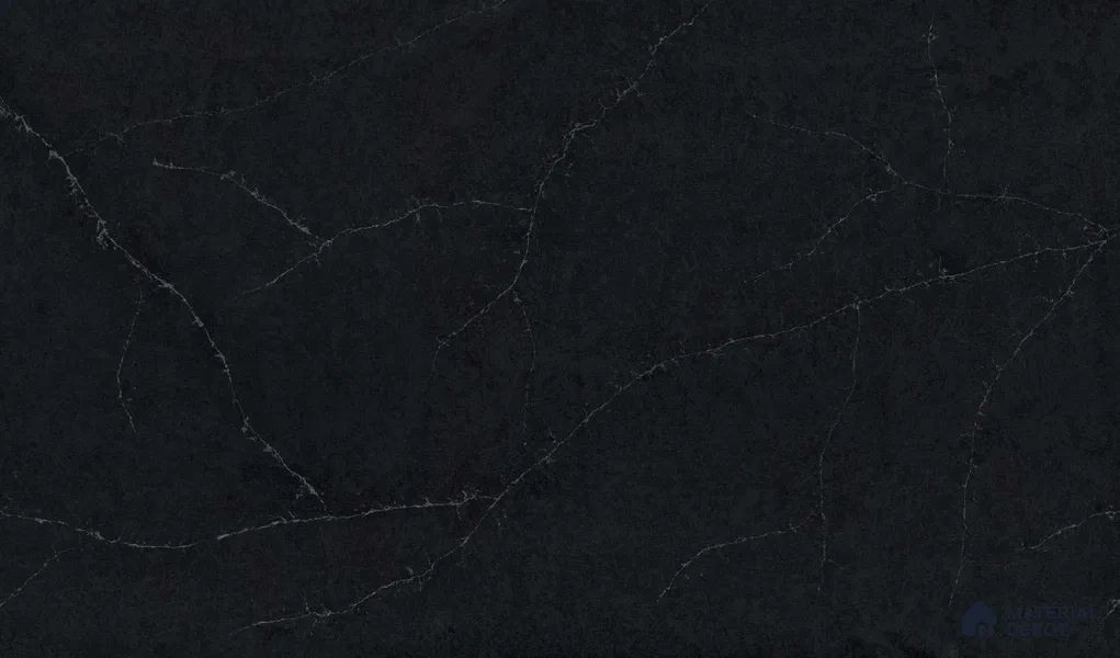 Belina Quartz QR 00043 Obsidian Veil Regalia Series 11.42 ft x 6.58 ft Quartz - 20 mm | 10 Years Warranty | Suitable for Kitchen, Restaurant, Counter Tops, Dining, Reception, office