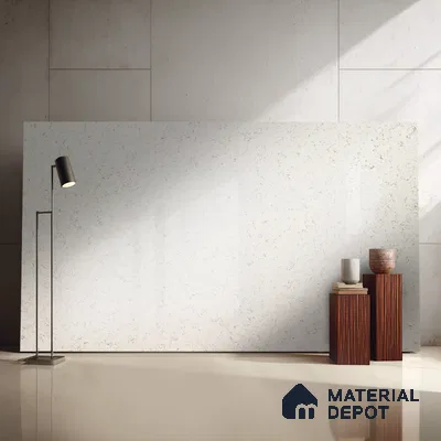 Belina Quartz QR 00047 Frosted Petal Regalia Series 11.42 ft x 6.58 ft Quartz - 20 mm | 10 Years Warranty | Suitable for Kitchen, Restaurant, Counter Tops, Dining, Reception, office
