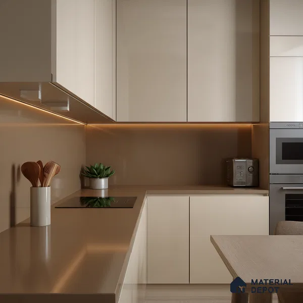 Belina Quartz QR 00209 Mocha Glaze Helsinki Series 11.5 ft x 6.5 ft Quartz - 20 mm | 10 Years of Replacement Warranty | Suitable for Kitchen, Restaurant, Counter Tops, Dining, Reception, office