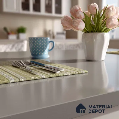 Belina Quartz QR 00214 Silvershadow Helsinki Series 11.5 ft x 6.5 ft Quartz - 20 mm | 10 Years of Replacement Warranty | Suitable for Kitchen, Restaurant, Counter Tops, Dining, Reception, office