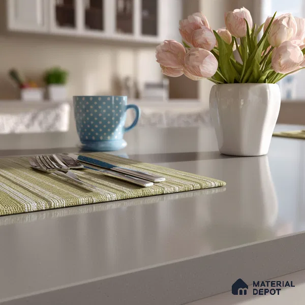 Belina Quartz QR 00214 Silvershadow Helsinki Series 11.5 ft x 6.5 ft Quartz - 20 mm | 10 Years of Replacement Warranty | Suitable for Kitchen, Restaurant, Counter Tops, Dining, Reception, office