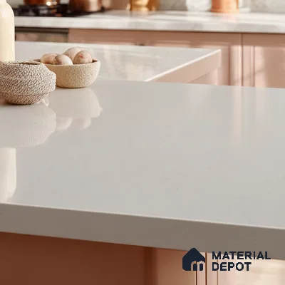 Belina Quartz QR 00223 Serene Mist Helsinki Series 11.5 ft x 6.5 ft Quartz - 20 mm | 10 Years of Replacement Warranty | Suitable for Kitchen, Restaurant, Counter Tops, Dining, Reception, office