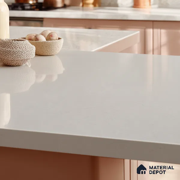 Belina Quartz QR 00223 Serene Mist Helsinki Series 11.5 ft x 6.5 ft Quartz - 20 mm | 10 Years of Replacement Warranty | Suitable for Kitchen, Restaurant, Counter Tops, Dining, Reception, office