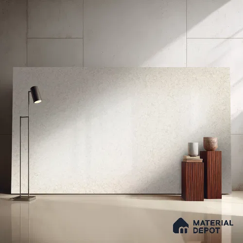 Belina Quartz QR 00048 Ivory Whisper Regalia Series 11.42 ft x 6.58 ft Quartz - 20 mm | 10 Years Warranty | Suitable for Kitchen, Restaurant, Counter Tops, Dining, Reception, office