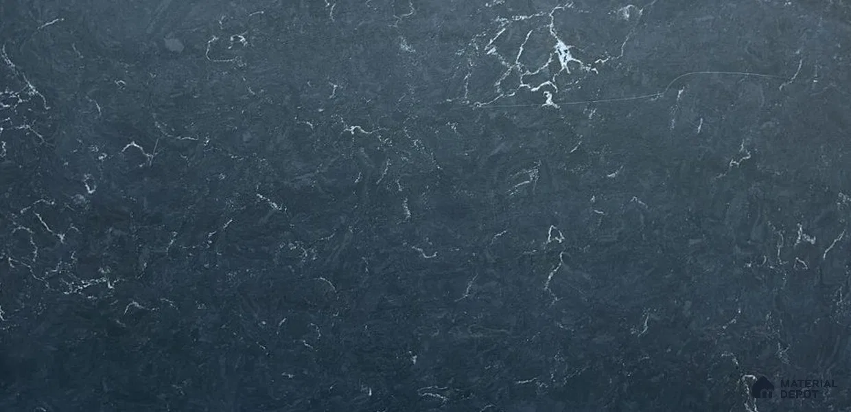 Belina Quartz QR 00094 Obsidian Veil Regalia Series 11.42 ft x 6.58 ft Quartz - 20 mm | 10 Years Warranty | Suitable for Kitchen, Restaurant, Counter Tops, Dining, Reception, office