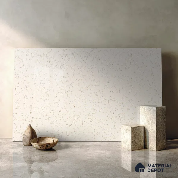 Belina Quartz QR 00051 Frosted Petal Regalia Series 11.42 ft x 6.58 ft Quartz - 20 mm | 10 Years Warranty | Suitable for Kitchen, Restaurant, Counter Tops, Dining, Reception, office